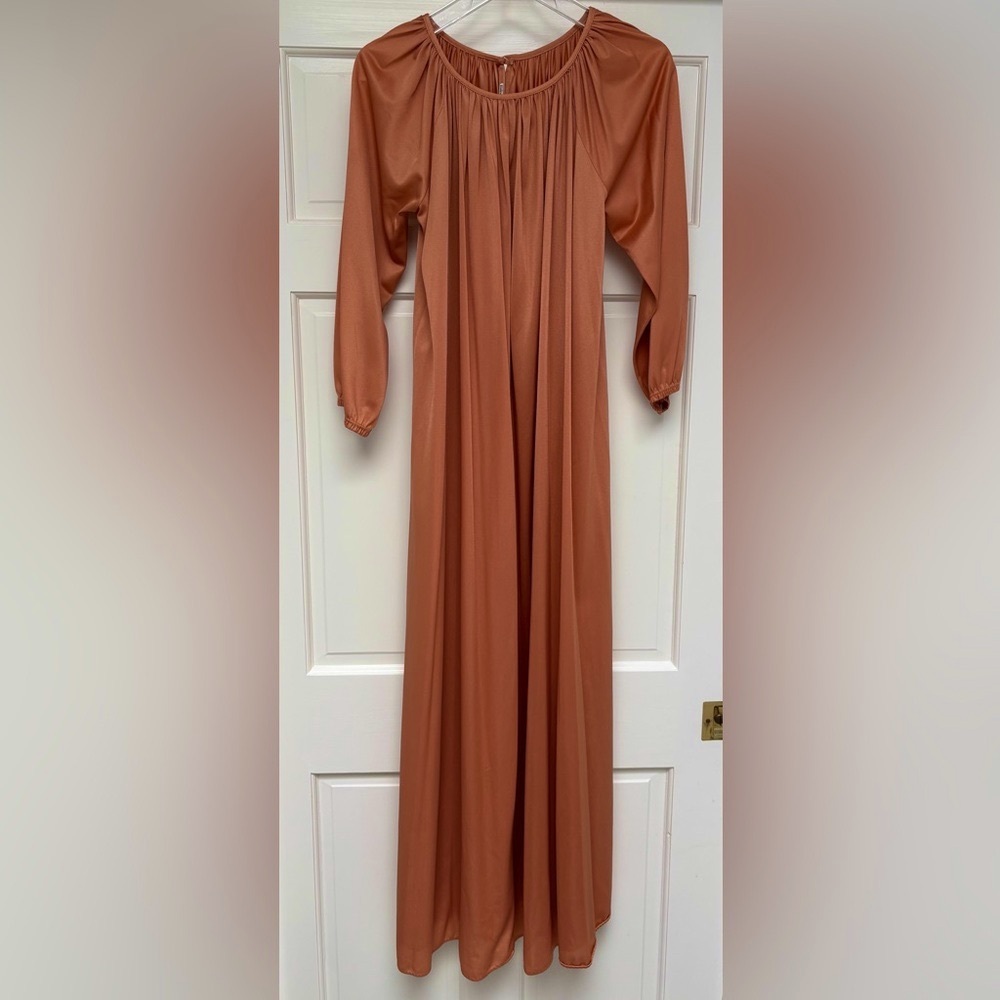 Elegant Auburn Shimmer Maxi Dress/Caftan